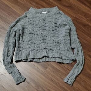 American Eagle Outfitters Gray Textured Knit Sweater